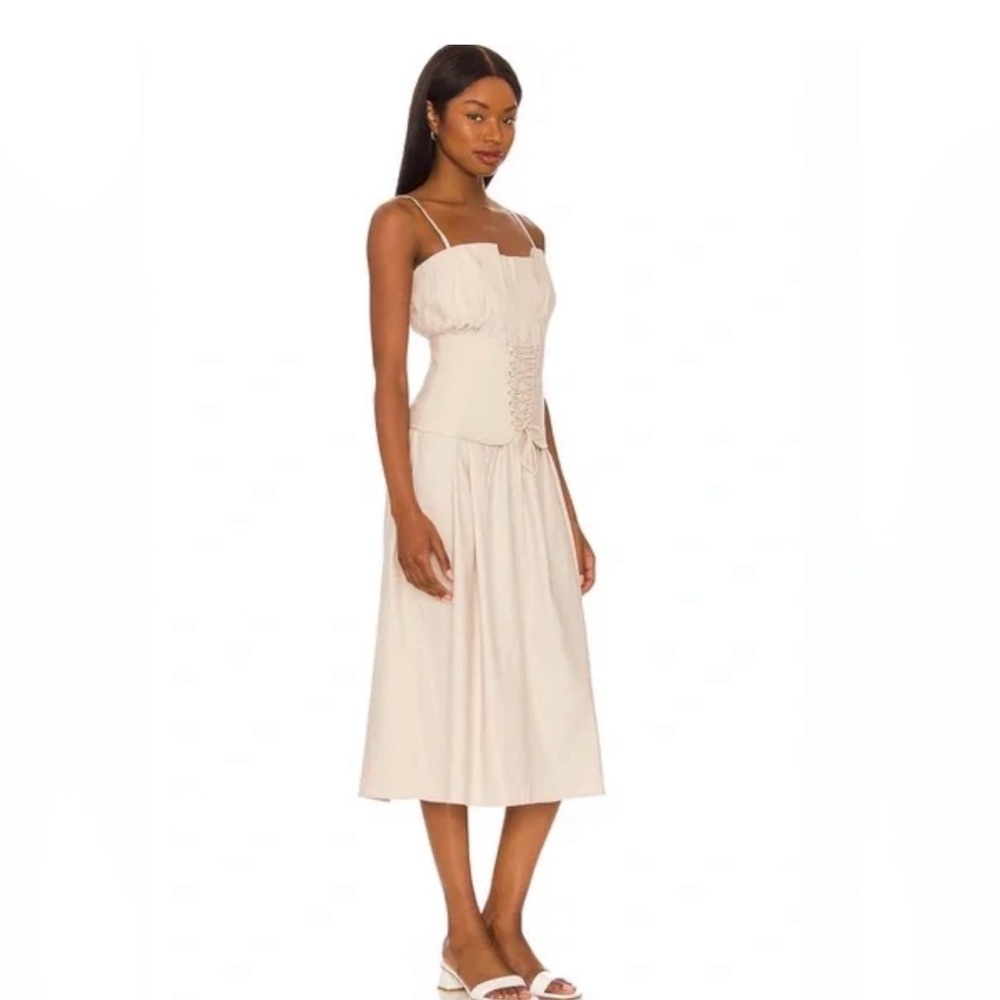 LPA GIANNA MIDI DRESS IN OAT- Small - Picture 2 of 10